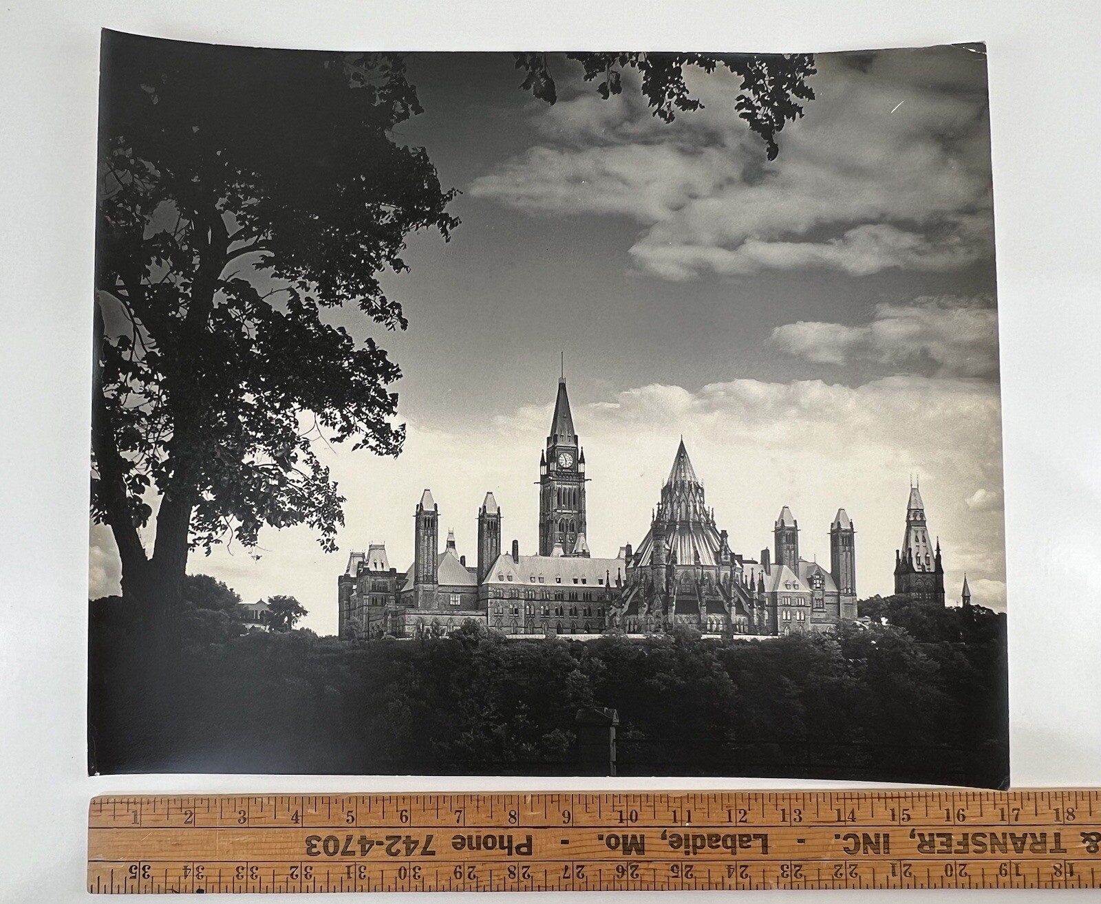 Vintage Large Black & White Photograph Photography Print Parliament Hill Ottawa