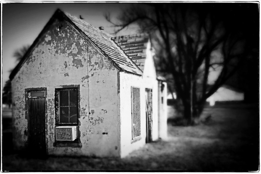Fine Art Photography, 8×12, Black and White print, Outside Dillys, Hastings, NE