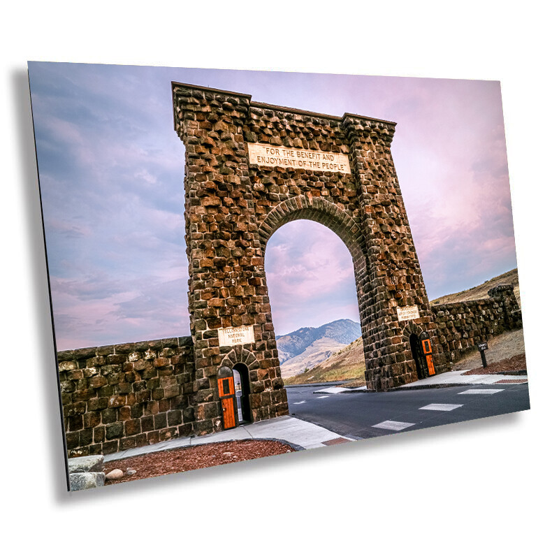 Arch of Adventure: Roosevelt Arch at Yellowstone Wall Art Montana