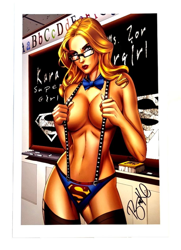 SUPERGIRL PAUL GREEN EXCLUSIVE LIMITED EDITION SIGNED ART PRINT NM+