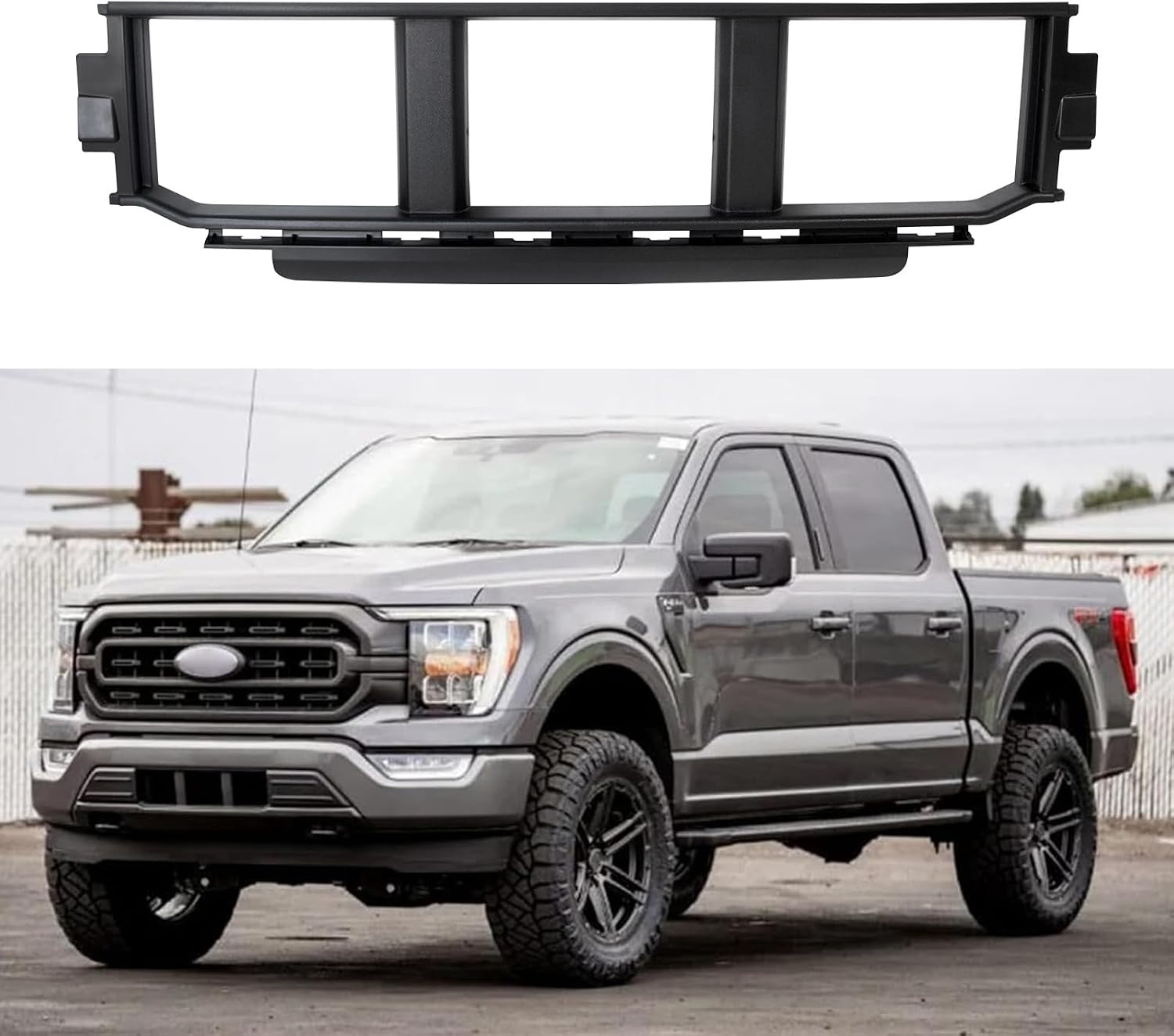 Front Bumper Grille for Ford F150 2021-2023, Lower Center Bumper Cover Insert Pa