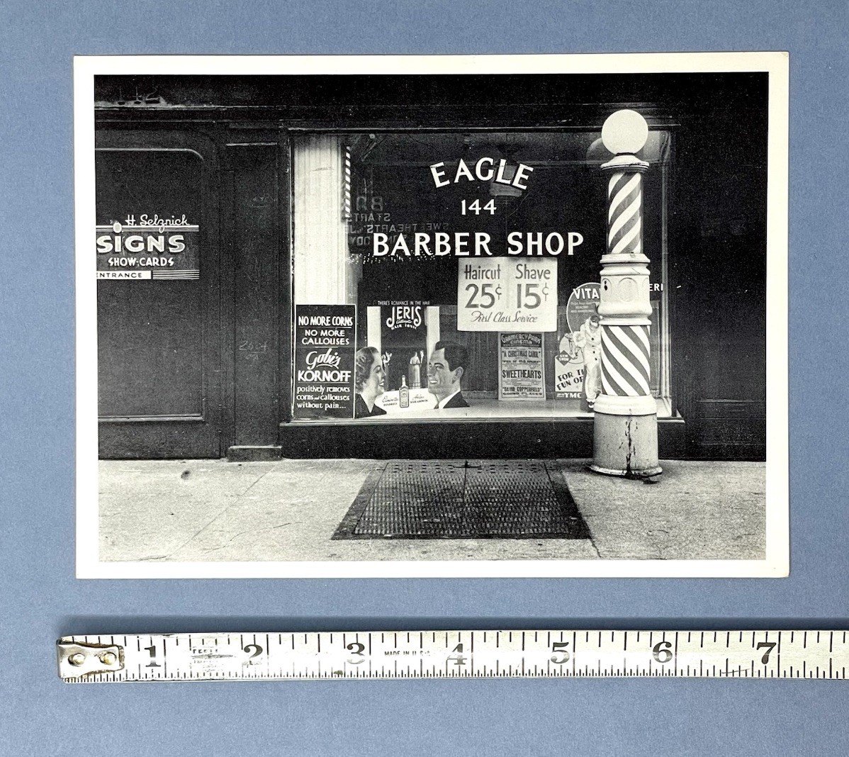 Rudy Burckhardt (1914-1999) Art Announcement Card 1975 – Eagle Barber Shop 1939