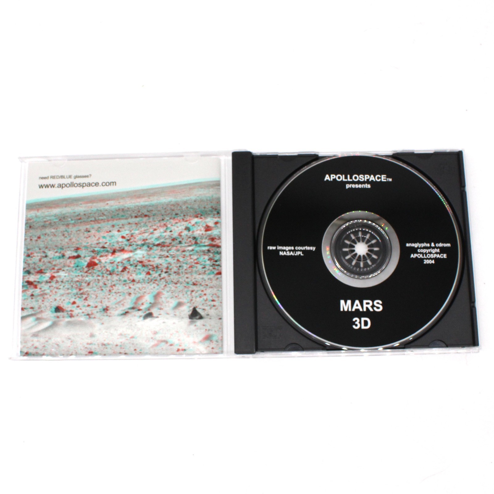 Apollospace Mars 3D 300 Images of Mars Anaglyph Glasses CD-ROM for PC or MAC