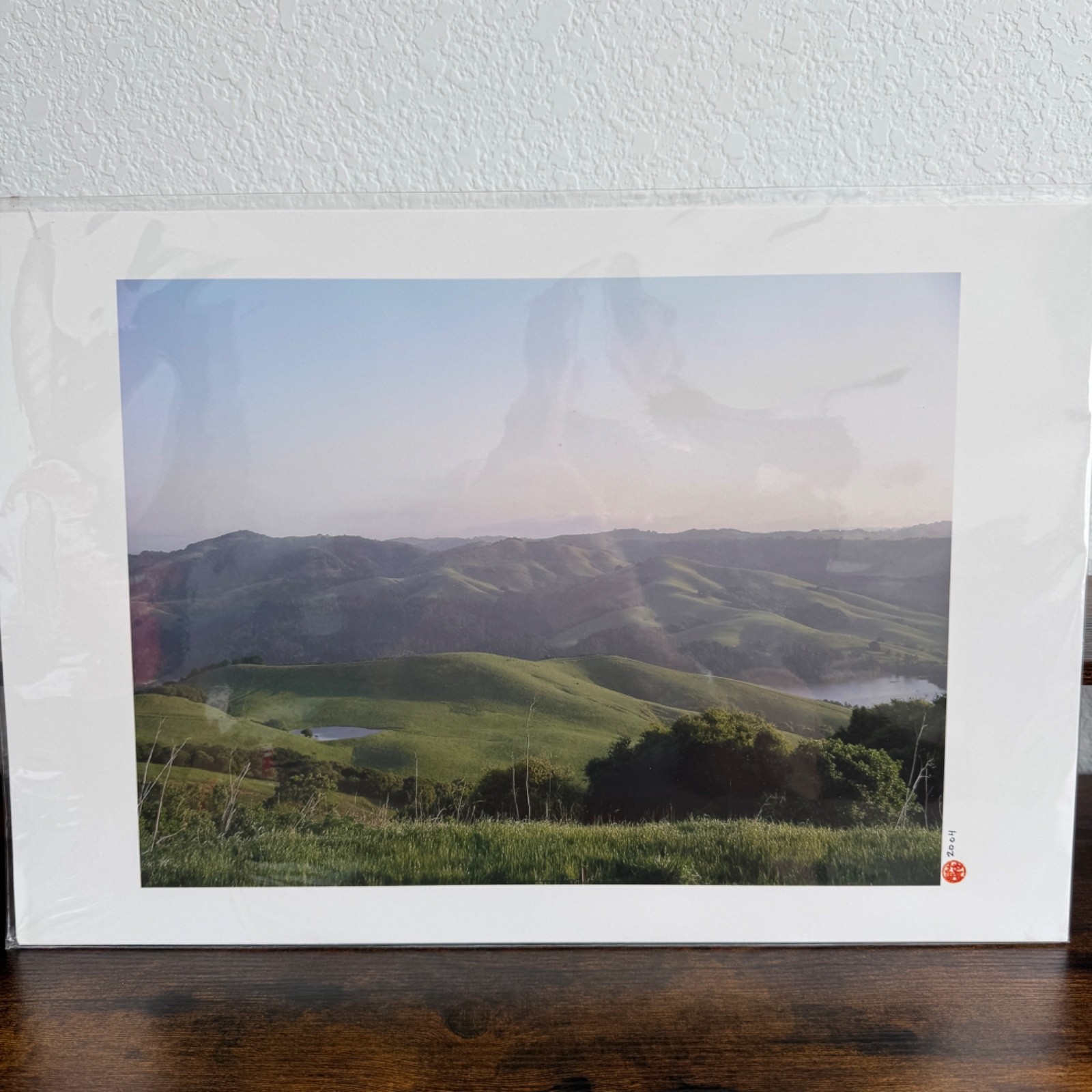 VTG Photography Art Print Landscape Hills With Lake 2004 Sealed Packaging 19×13″