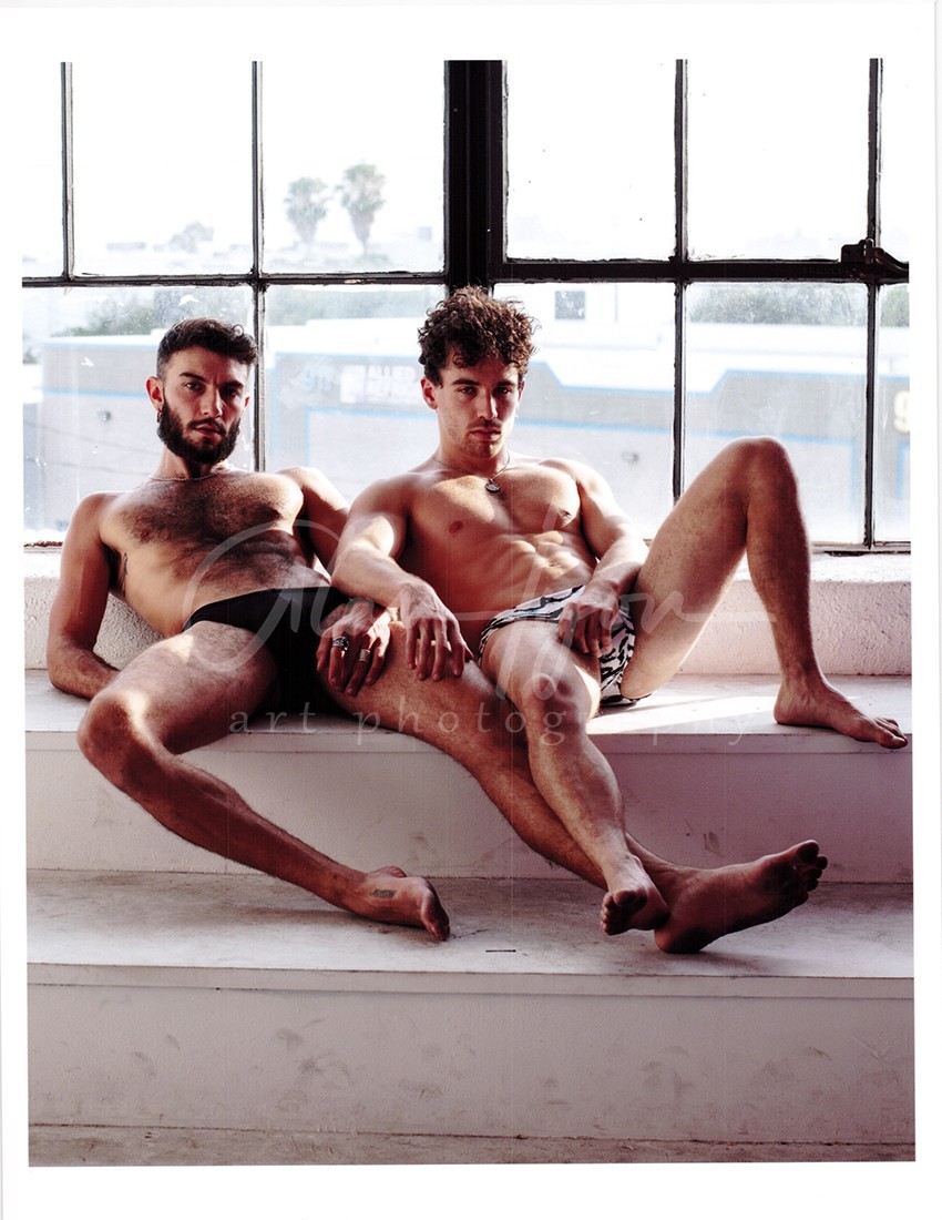 11 X 8.5 Alan Lyon Original Male Photo gay interest (11) Alex & Xavi on steps