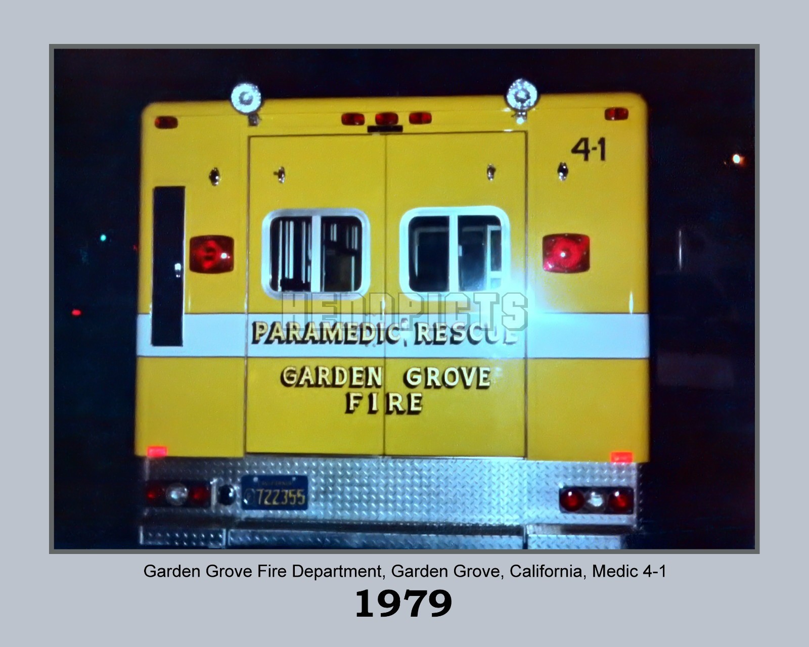 1979 Garden Grove Fire Vintage Paramedic Unit 8×10 Unframed Photo VFRPBT_0010