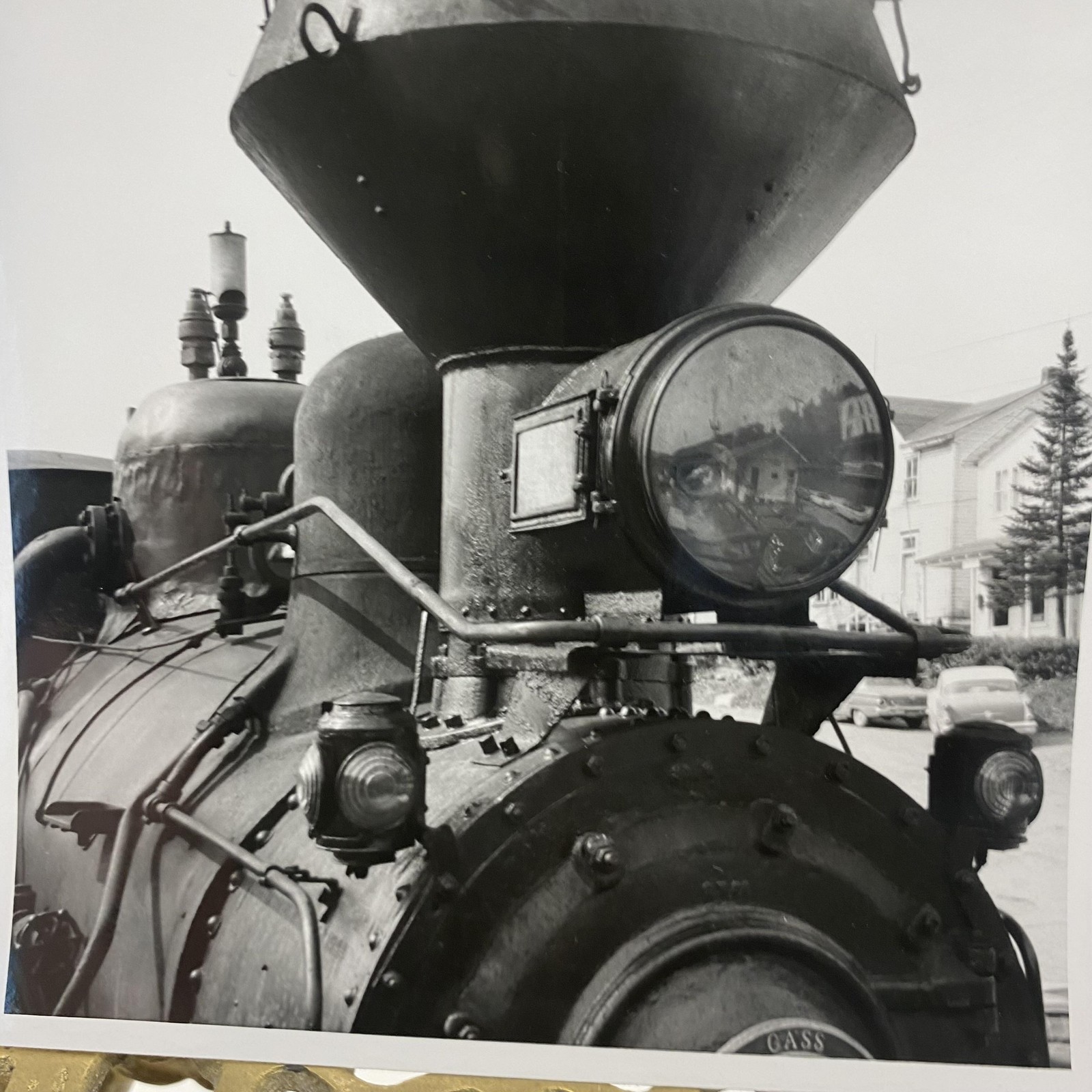 Steam Locomotive Front Headlight 8×10 Black White Glossy Photograph Original