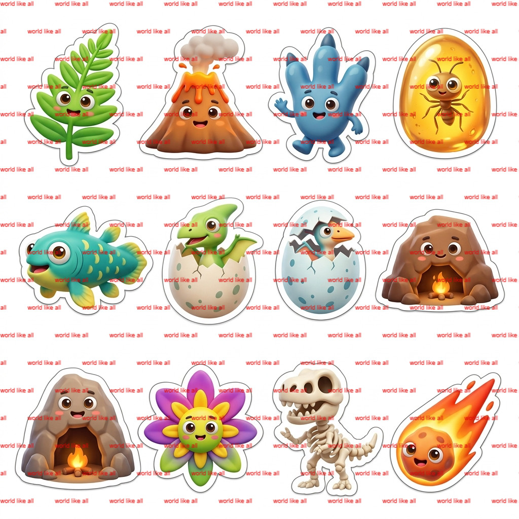 Stickers for Kids | Cute 3D Cartoon [Theme] Sticker Sheet | Digital 4k Download