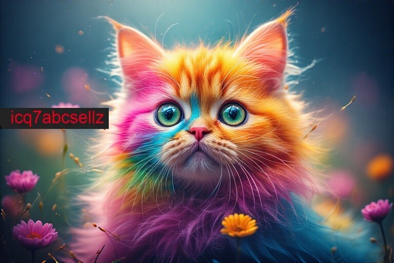 Digital Image -Photo Wallpaper Background Desktop- COLORFUL Kawaii Cat