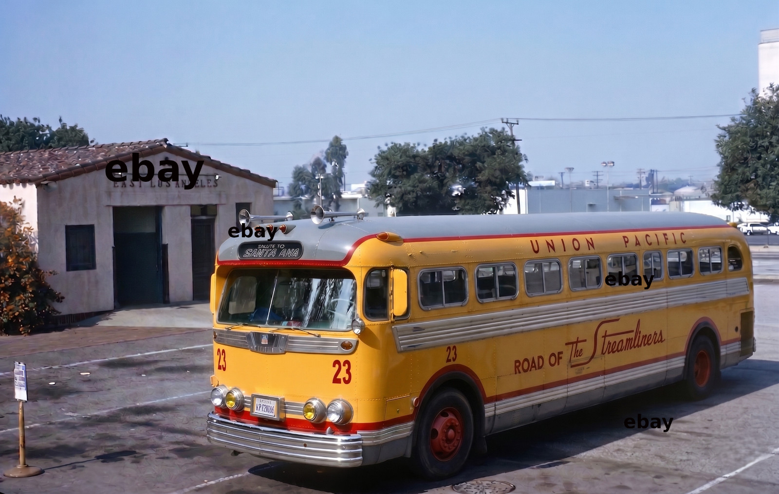 Photo Art Print of Union Pacific Bus 23 at UP East Los Angeles Station Feb 1971