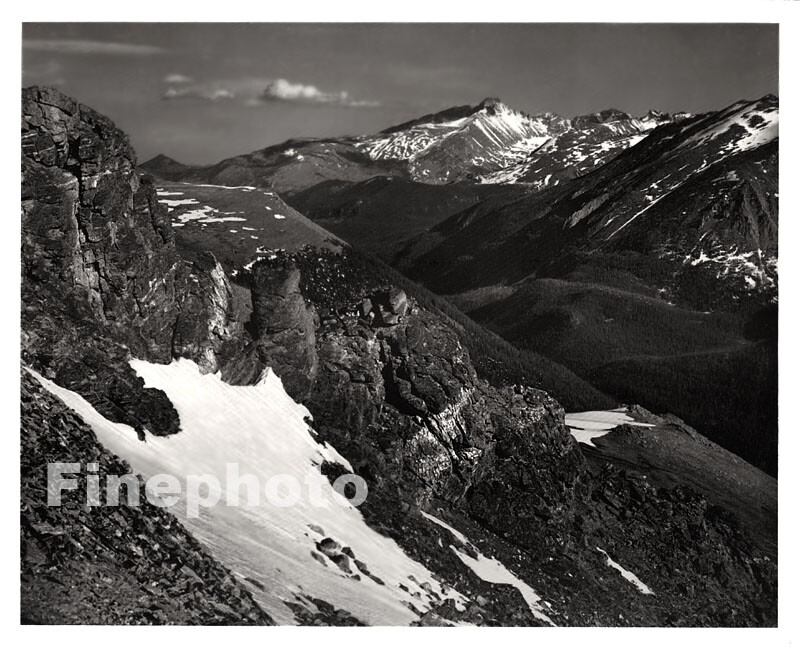 1949 Original ANSEL ADAMS Rocky Mountain Peak Colorado KROMEKOTE Photo Engraving