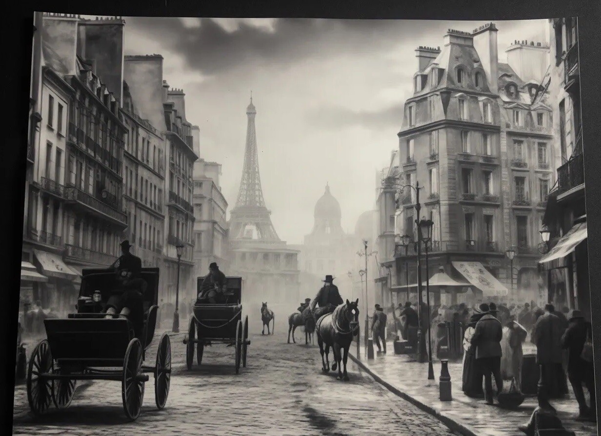1800’s Cityscape Depiction 8.5×11” Matte Print, Wall Art