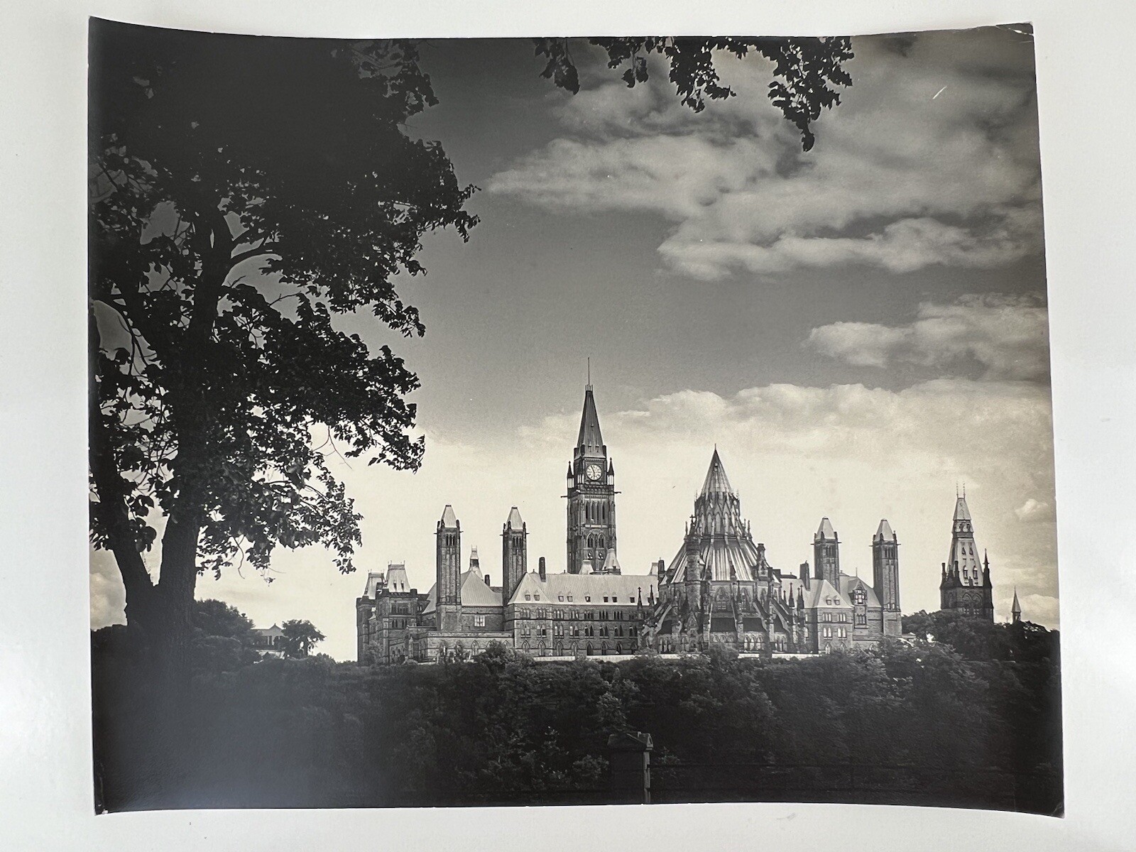 Vintage Large Black & White Photograph Photography Print Parliament Hill Ottawa