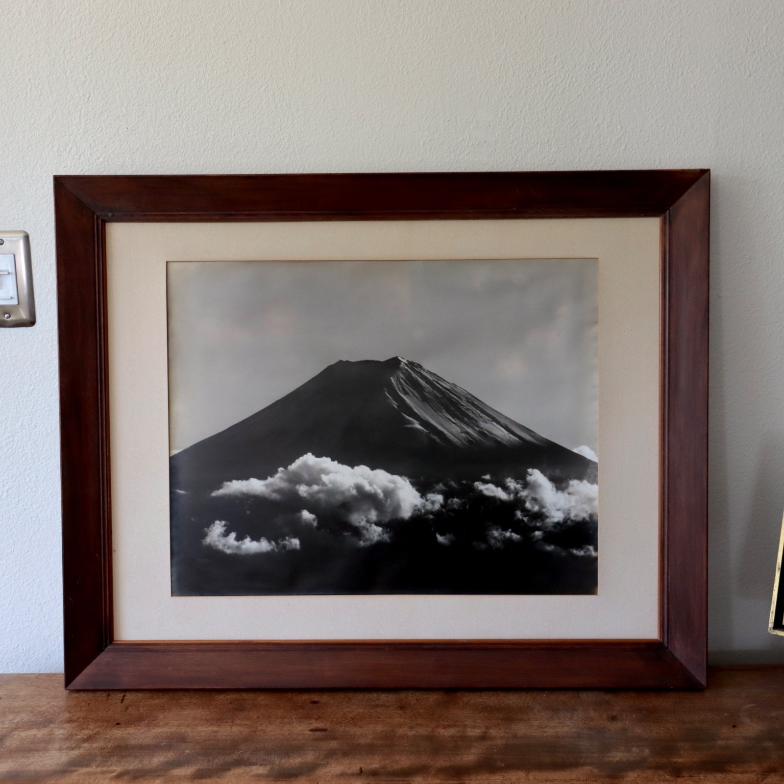 Large 1950s Photograph Mt Fuji Summer Koyo Okada Silver Gelatin Print Japan Vtg