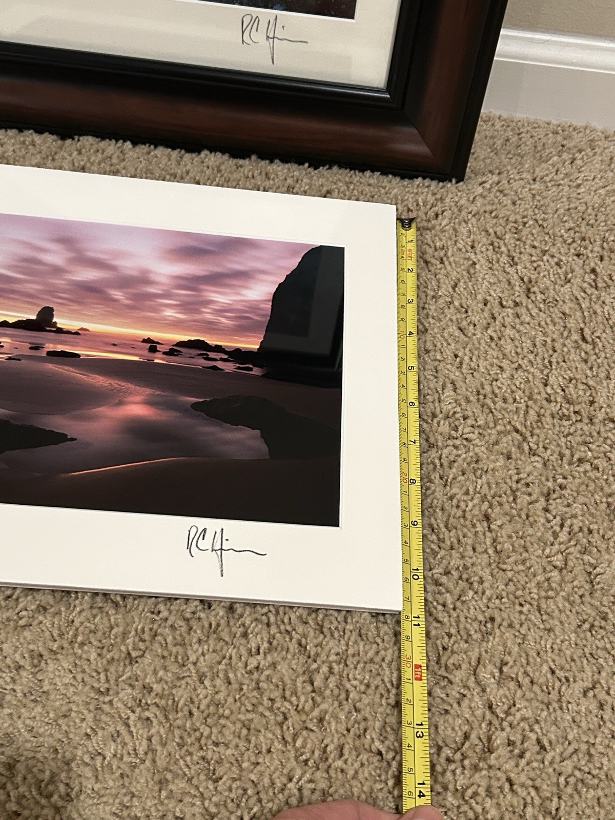 Set of Signed Photography 11 x 14 Matted, One Framed, Seashore and Lake Scene