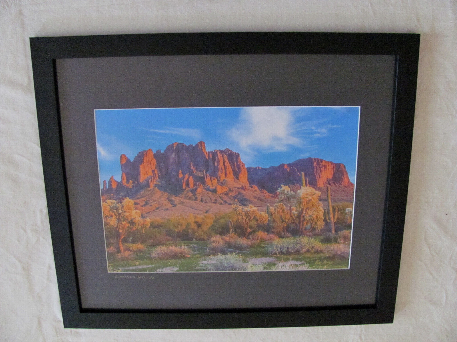 Superstition Mountains Arizona-Photograph- Framed & Matted- Signed Alan Mays?