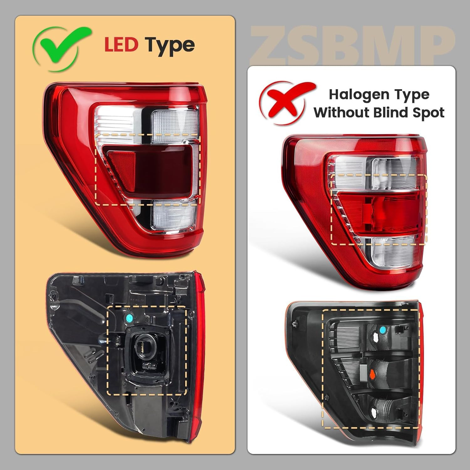 LED Chrome Tail Lights Compatible with 2021 2022 2023 Ford F150 LARAIT/KING RANC