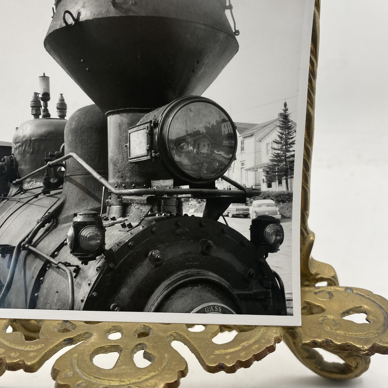 Steam Locomotive Front Headlight 8×10 Black White Glossy Photograph Original
