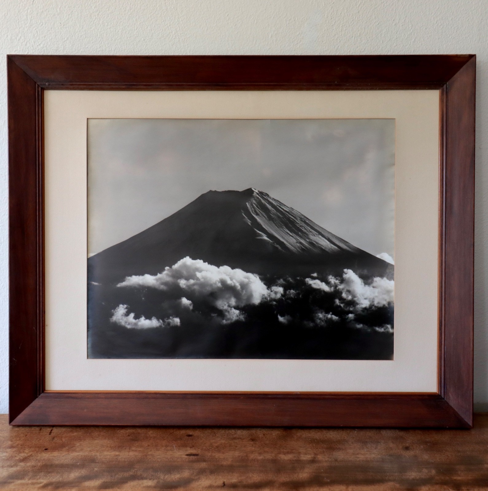 Large 1950s Photograph Mt Fuji Summer Koyo Okada Silver Gelatin Print Japan Vtg