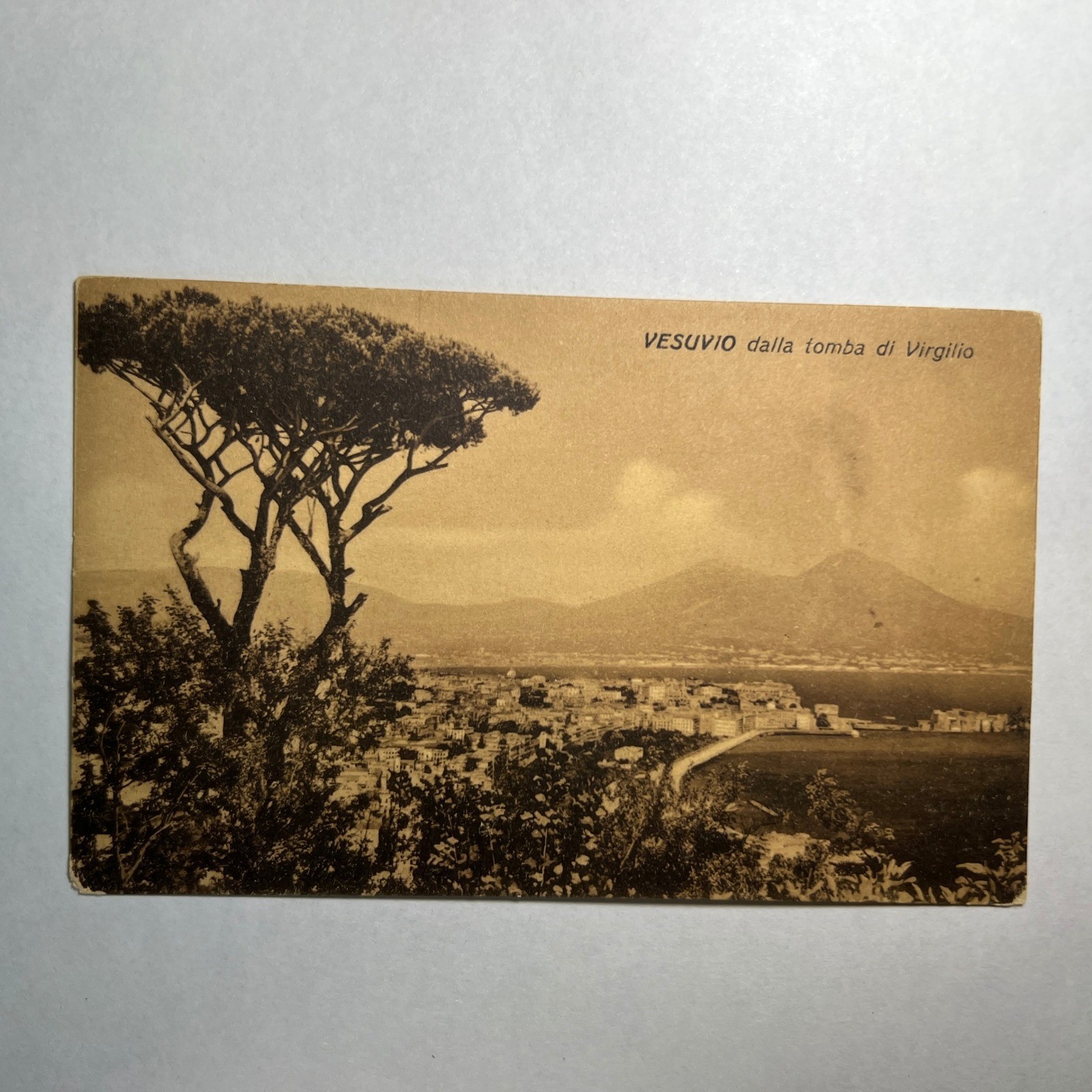 VTG 1920s Antique RPPC Real Photo Postcard Mount Vesuvius Tomb Of Virgil Naples