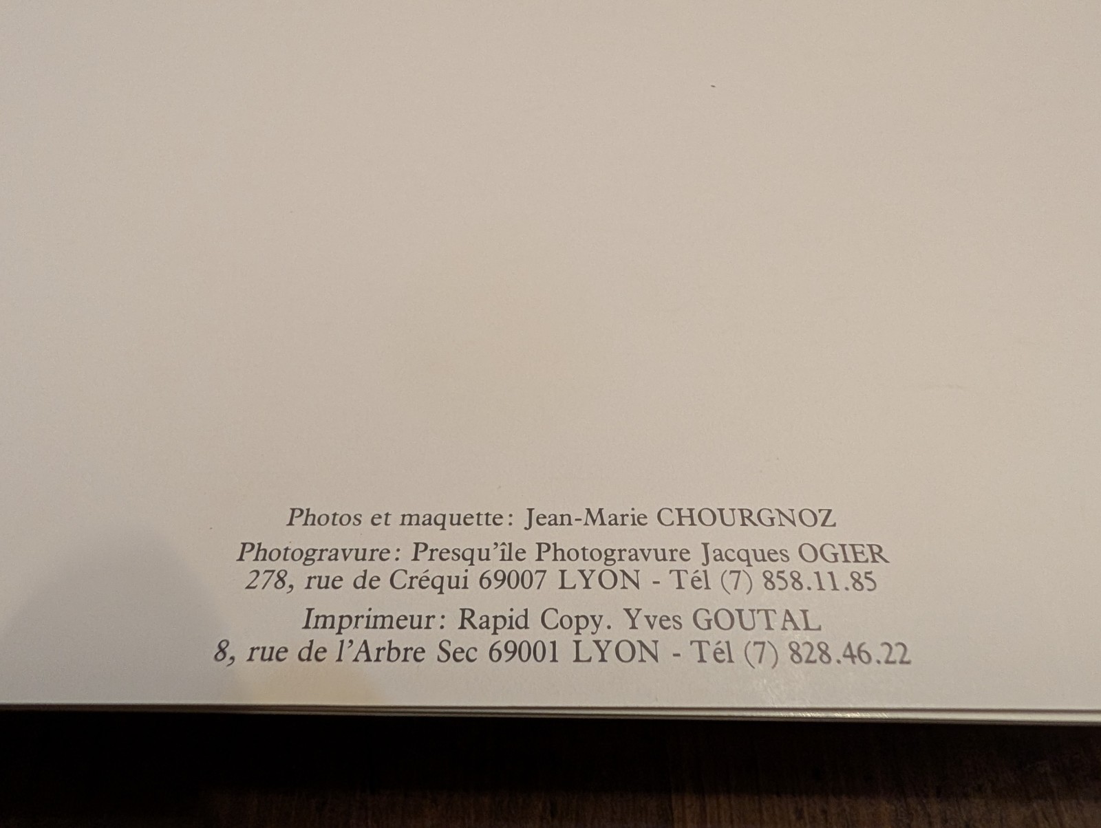 Portfolio of Prints “Lyon, Brumes, Soies et Pénombres” Jean-Marie Chourgnoz
