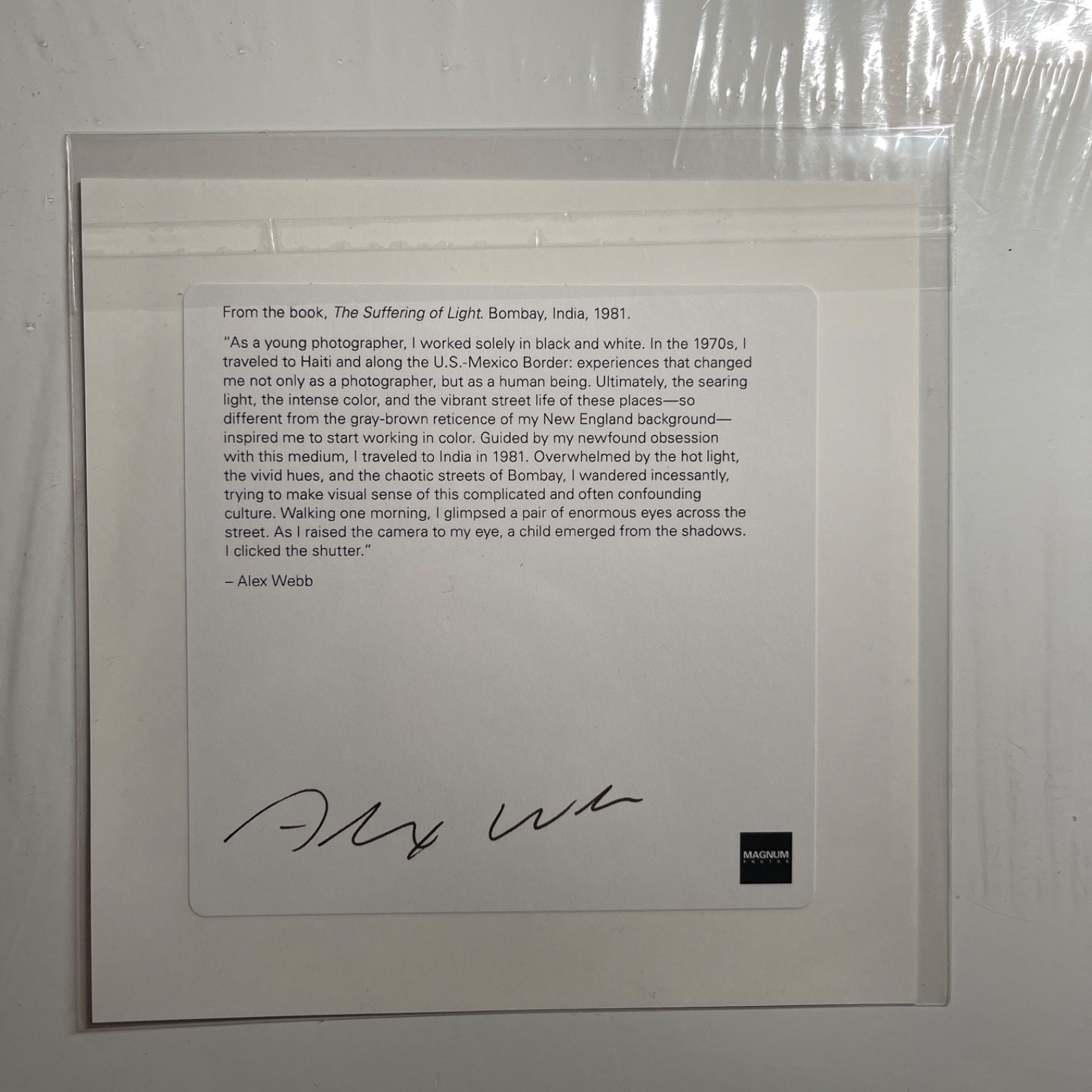 SIGNED ALEX WEBB SUFFERING OF LIGHT, 1981, LIMITED EDITION MAGNUM 6×6 PRINT NEW