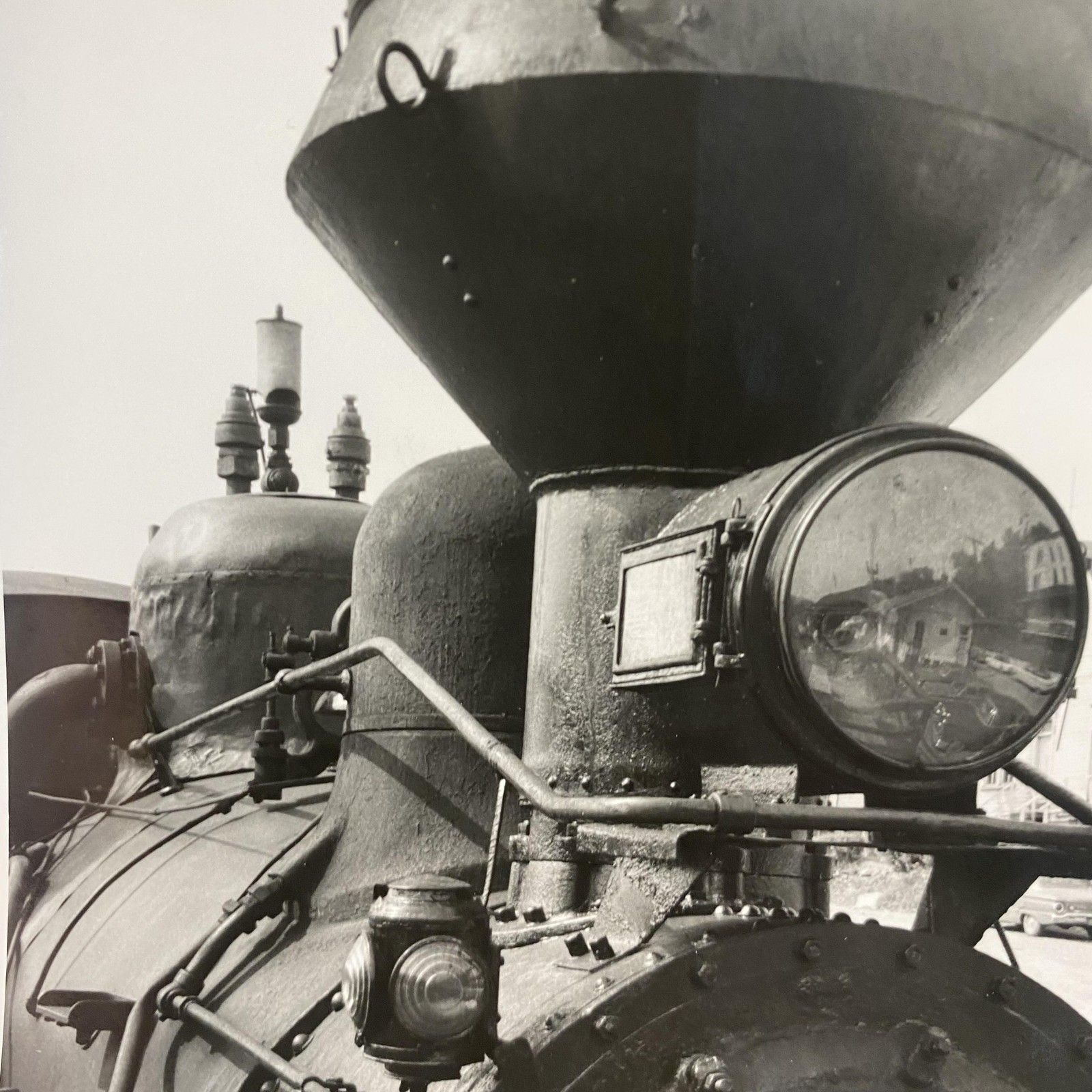 Steam Locomotive Front Headlight 8×10 Black White Glossy Photograph Original