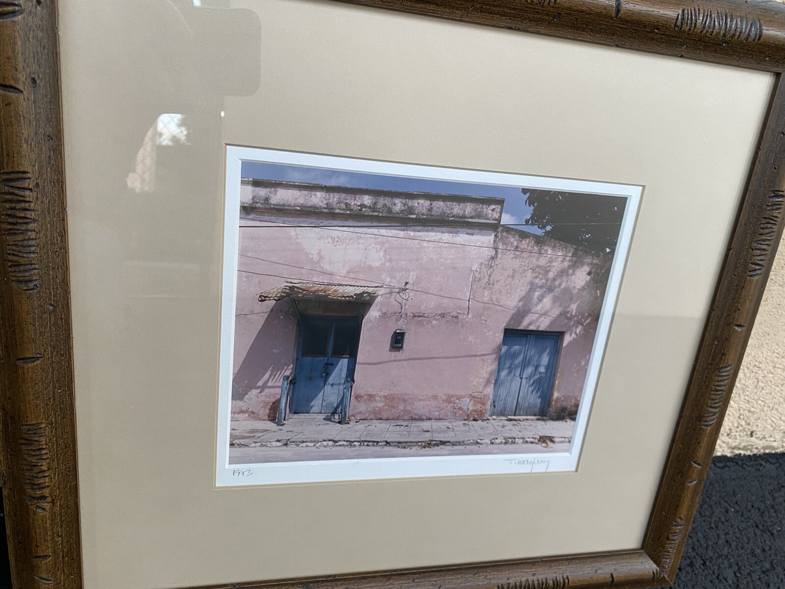 Vintage Trio of Framed Photographs, Signed and Dated RUSTIC DOORS