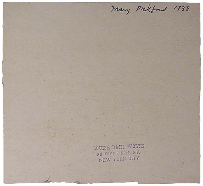 American Photographer LOUISE DAHL-WOLFE, Vintage Photo, MARY PICKFORD, 1938