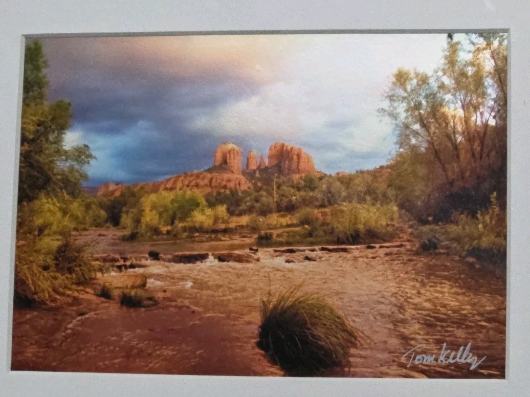 Tom Kelly Red Rock Fever Arizona Desert Photo Art Matted Signed 12”X16” Canyon