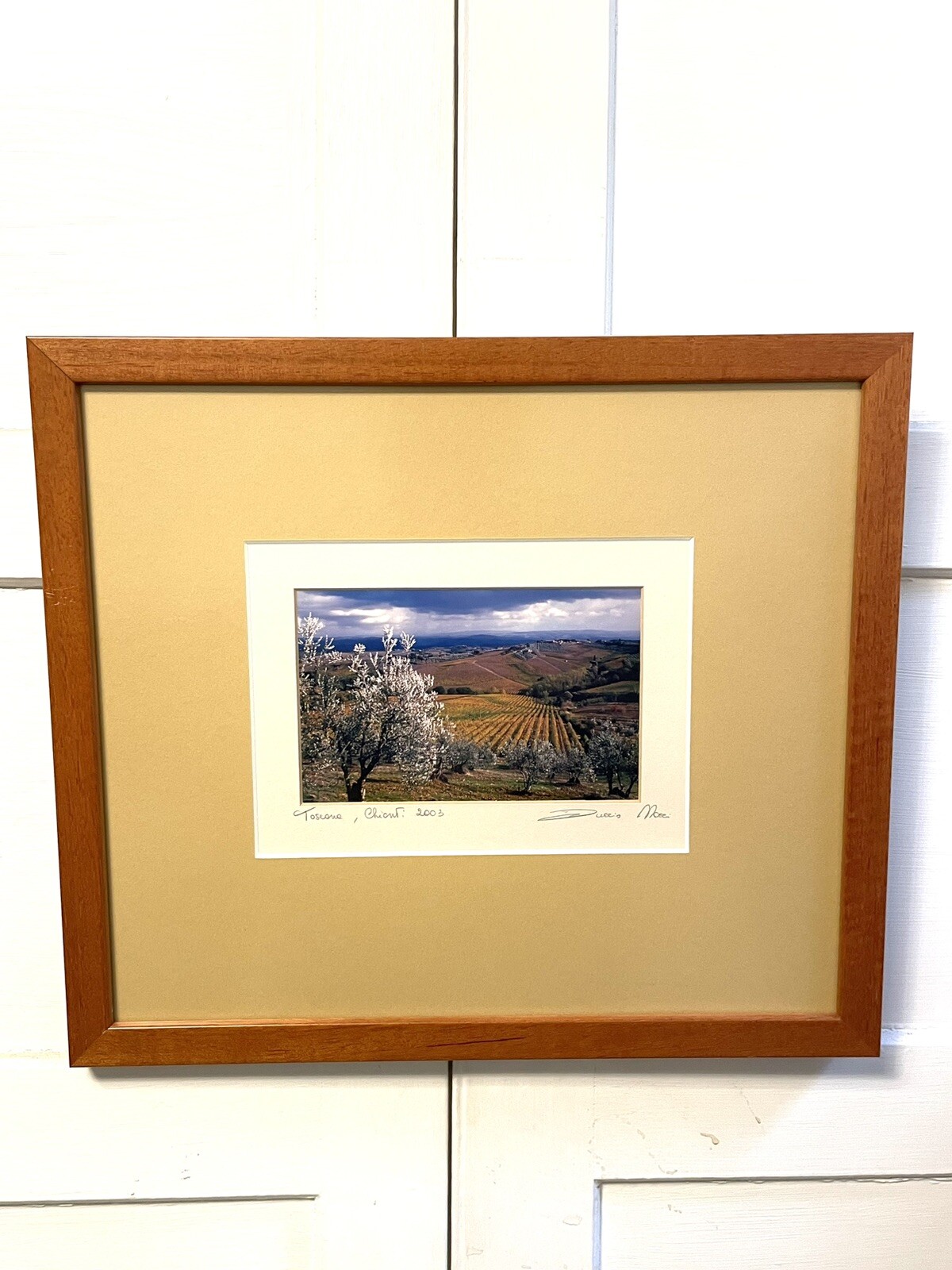 Vintage 2003 Tuscan Countryside Italy Signed Art Photograph Matted And Framed LN