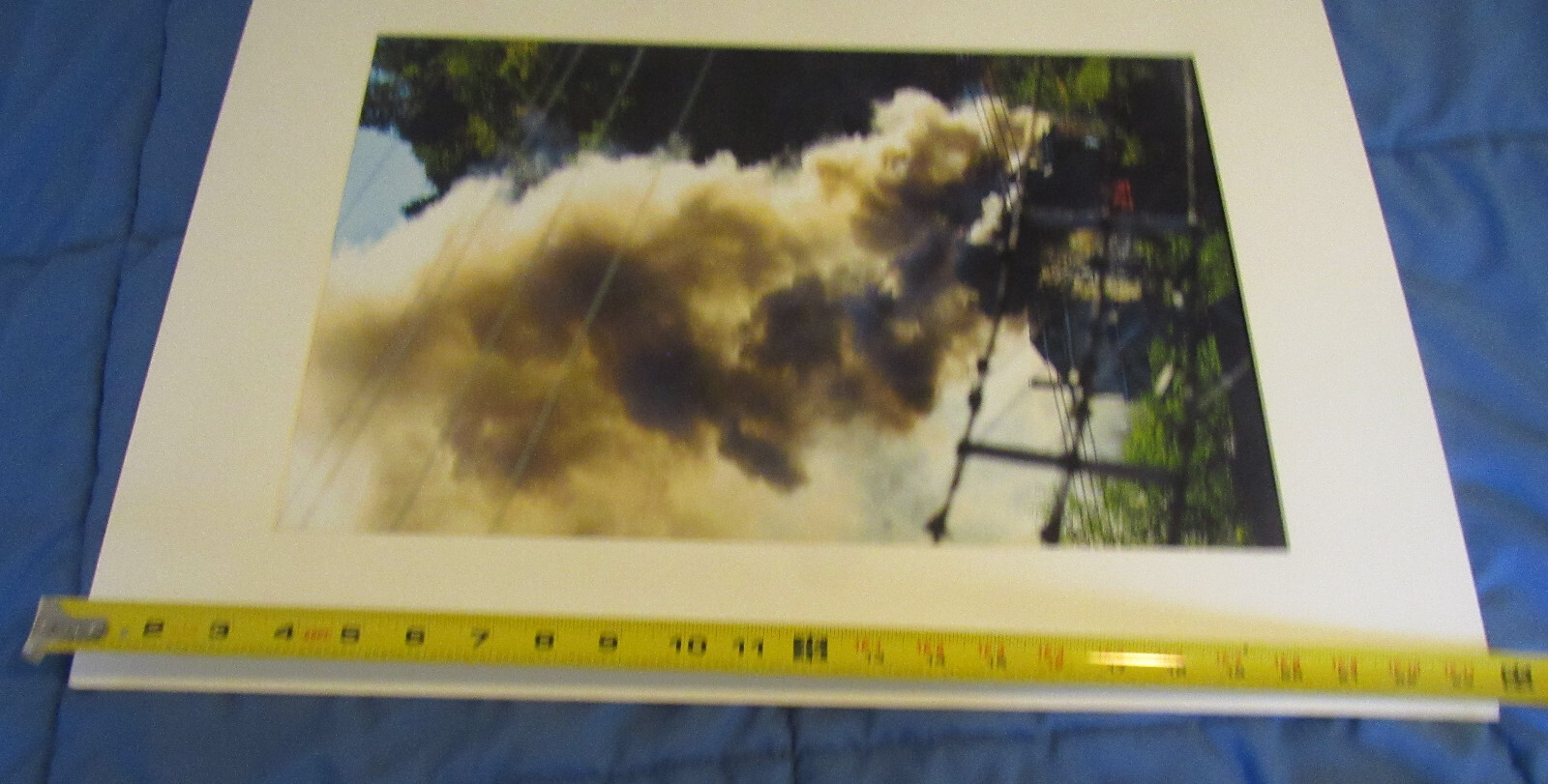Mark Panza Digital Photo 2013 matted “House on Fire” Millvale Penns; 18″ x 24″