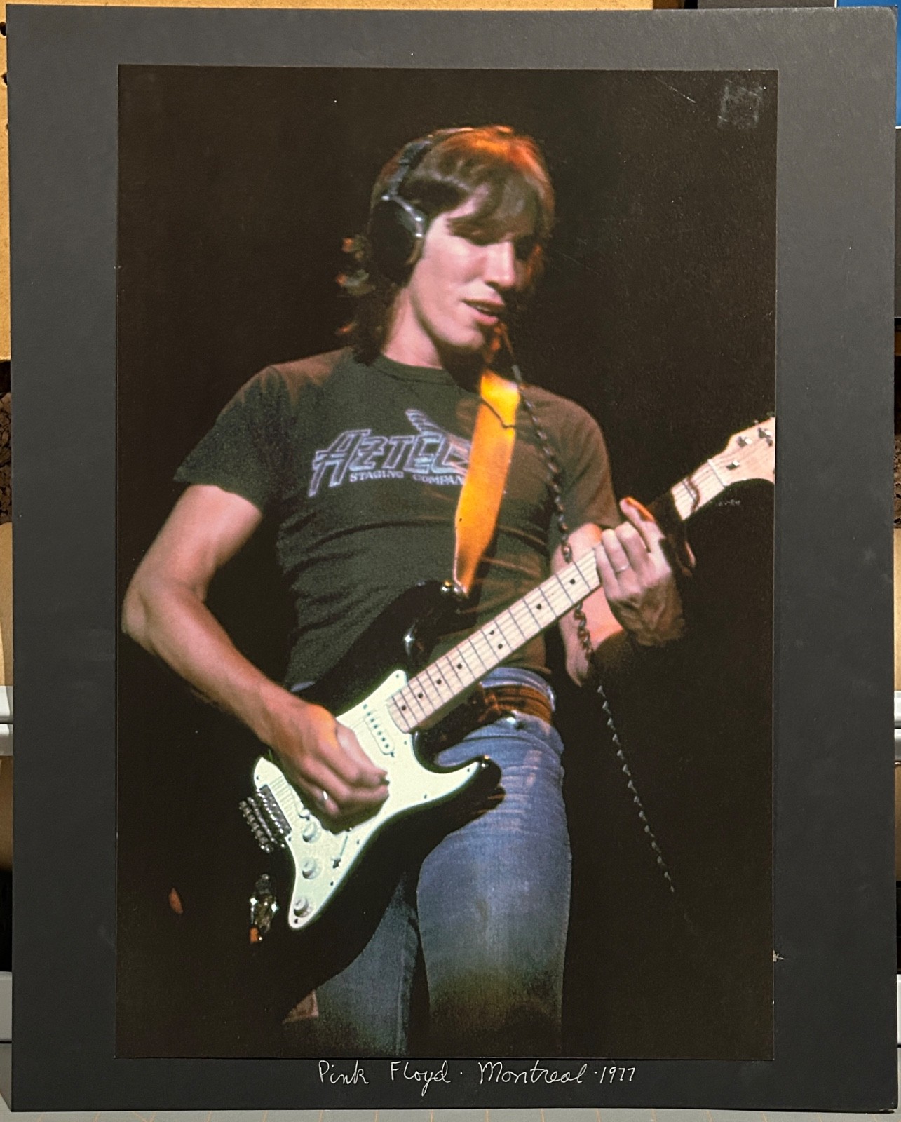 Portrait from 1977 of Roger Waters of Pink Floyd original ektachrome color photo