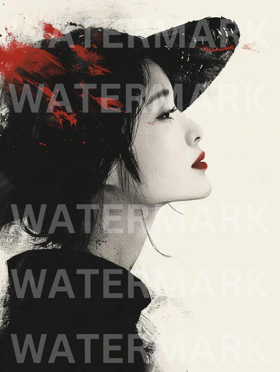 Digital Image Picture Watercolor Asian Woman Photograph Art Wallpaper Desktop