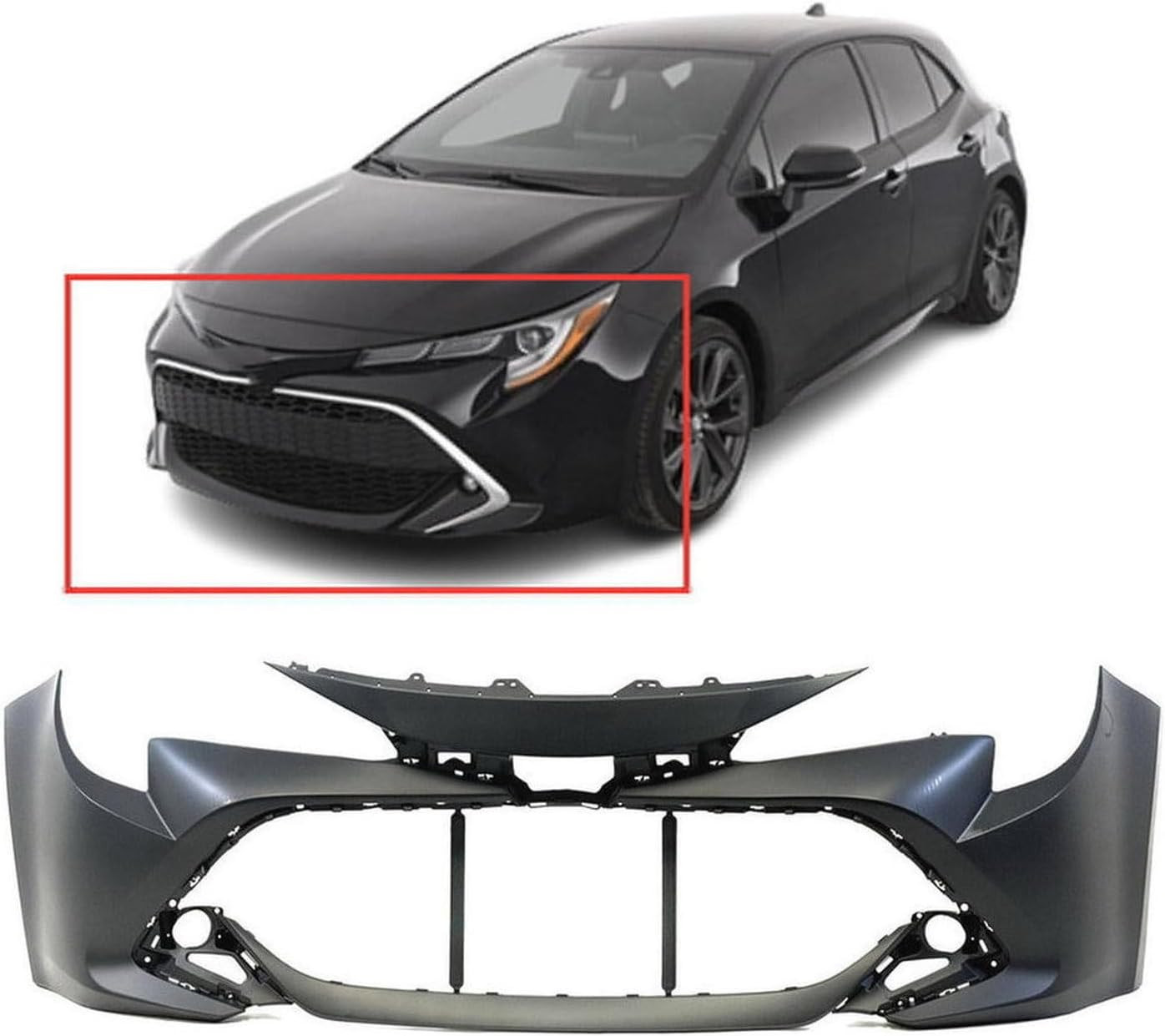 Compatible with Front Bumper Cover 2019 2020 2021 Toyota Corolla Base SE XSE Hat