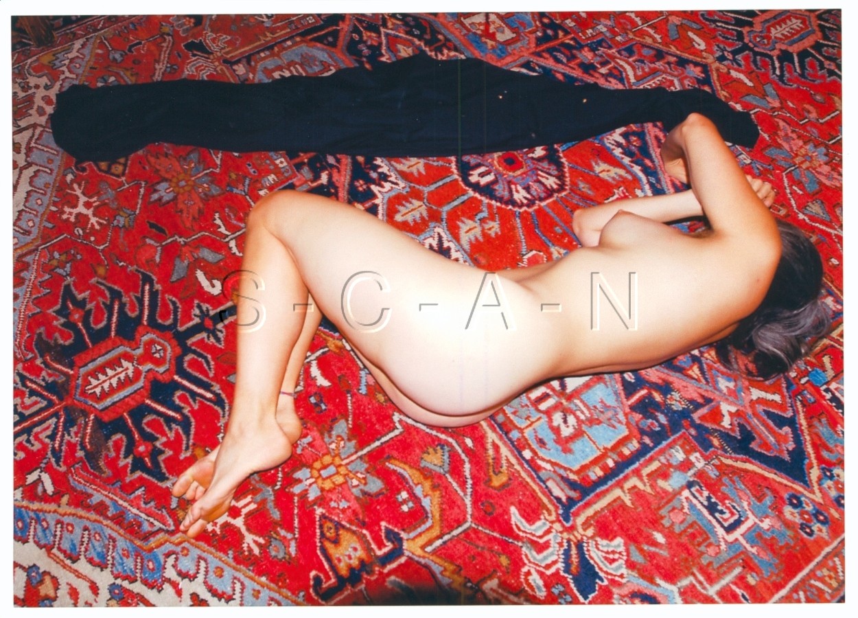 Vintage Nude Large 7 1/4 x 5 1/4 Art Color Photo- Well Endowed Woman- Butt- Rug