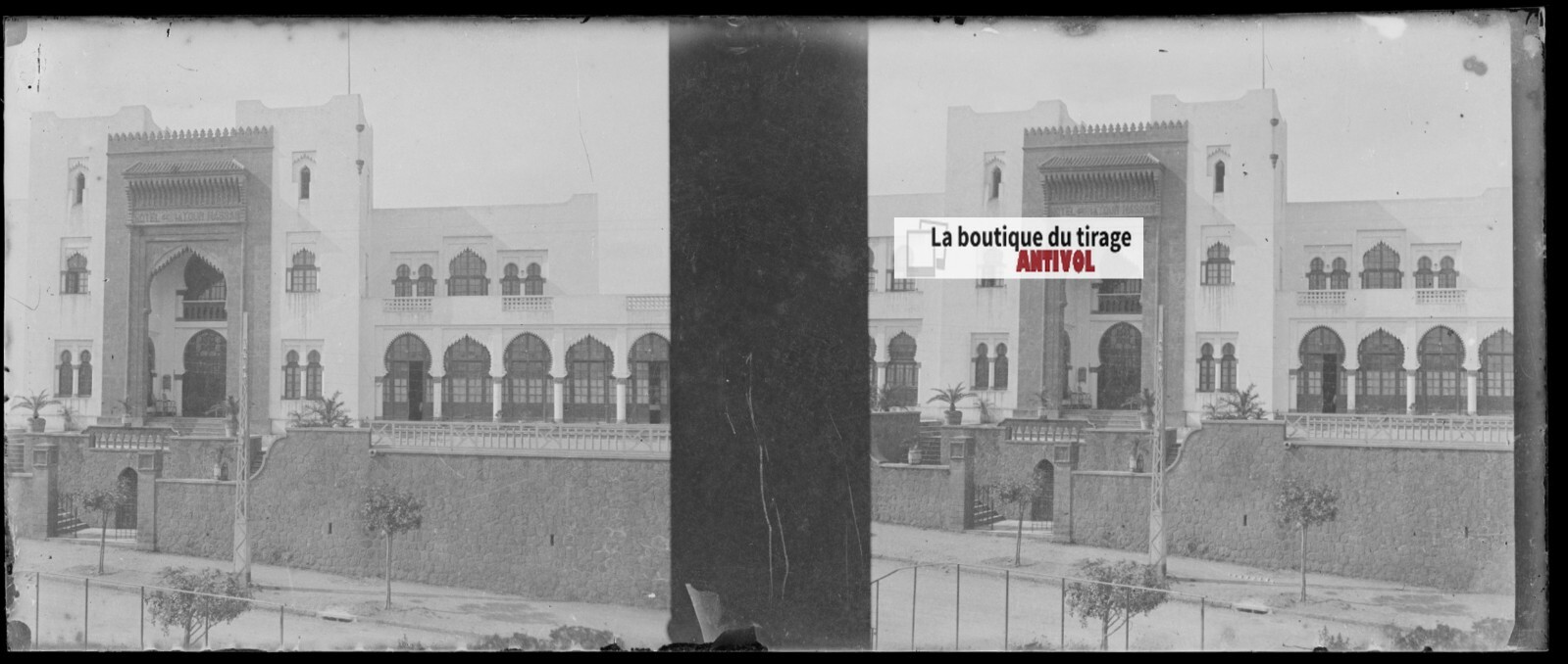 Rabat, Morocco, Stereoscopic Glass Plate, Black & White Negative 4.5×10.7 Cm