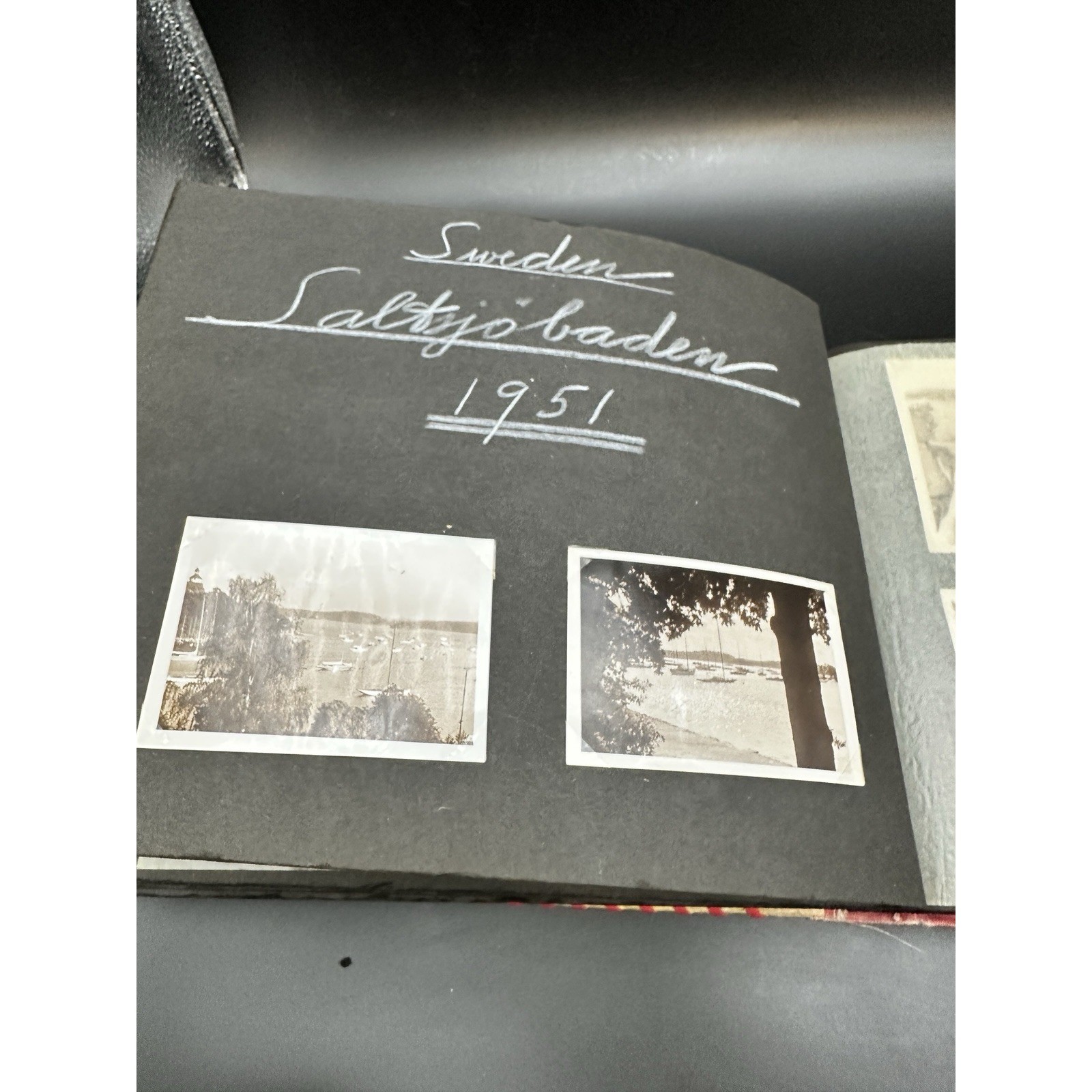 Antique Photo Album 1951 Post War Germany Sweden Portugal Travel Photographs JS