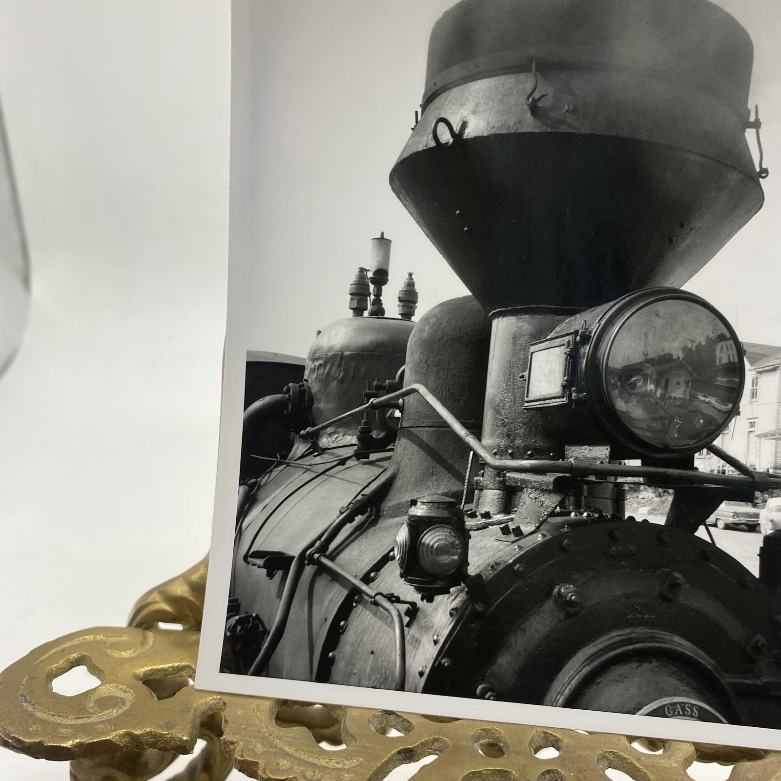 Steam Locomotive Front Headlight 8×10 Black White Glossy Photograph Original