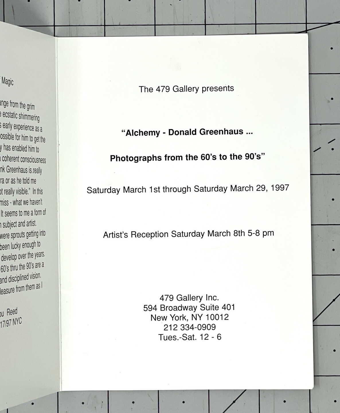 Donald Greenhaus (1941-2007) Art Announcement Card 1997