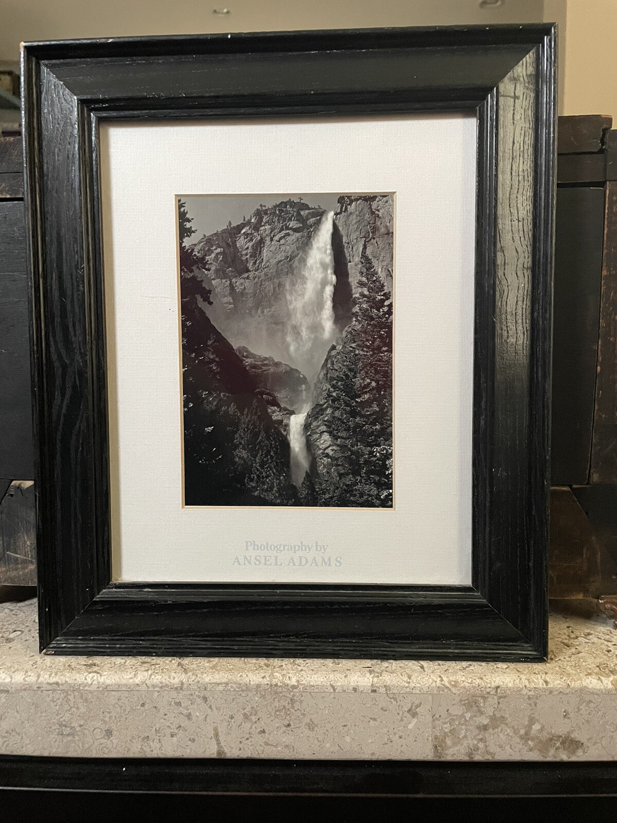 Waterfall LANDSCAPE BLACK AND WHITE PHOTOGRAPHY BY ANSEL ADAMS 10” Tall