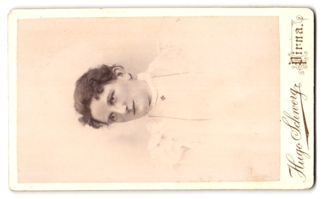 Photograph Hugo Schwerg, Pirna, Albertstr. 13, Royal Coat of Arms Monogrammed