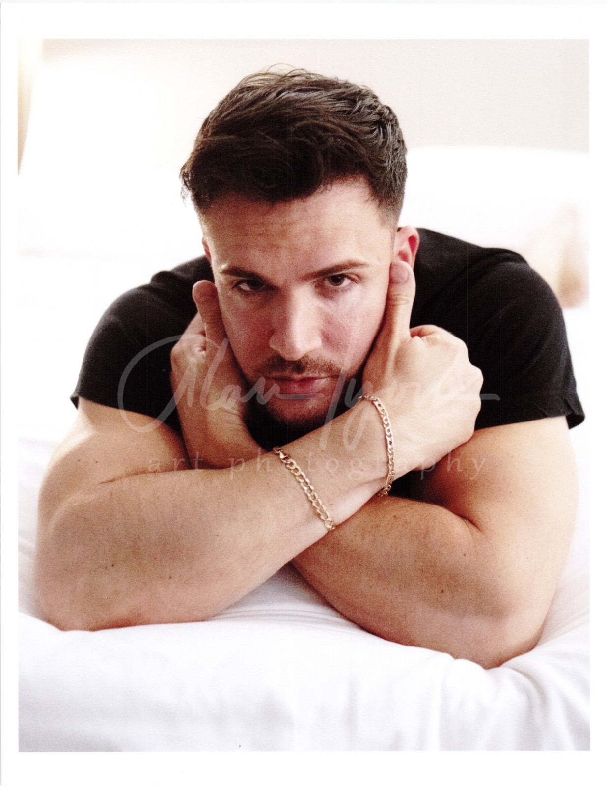 11 X 8.5 Alan Lyon Original Male Photo gay interest (11) Phil on bed
