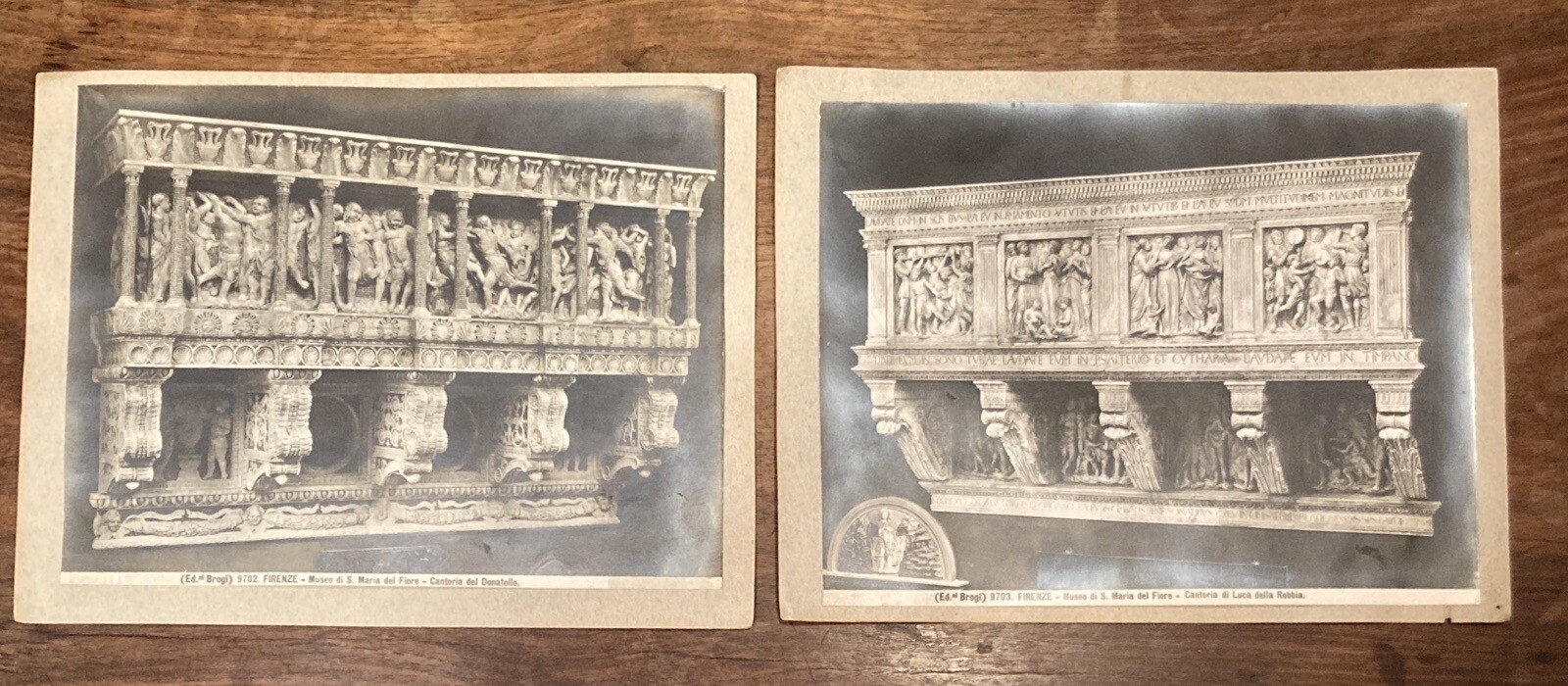 1800s Silver Photographs ITALY Cantoria del DONATELLO & DELLA ROBBIA Brogi Tilli