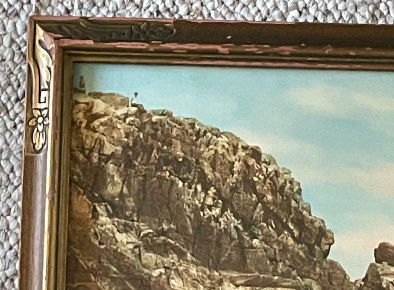 Large Charles Sawyer Bald Head Cliff York ME Seascape Hand Colored Photo