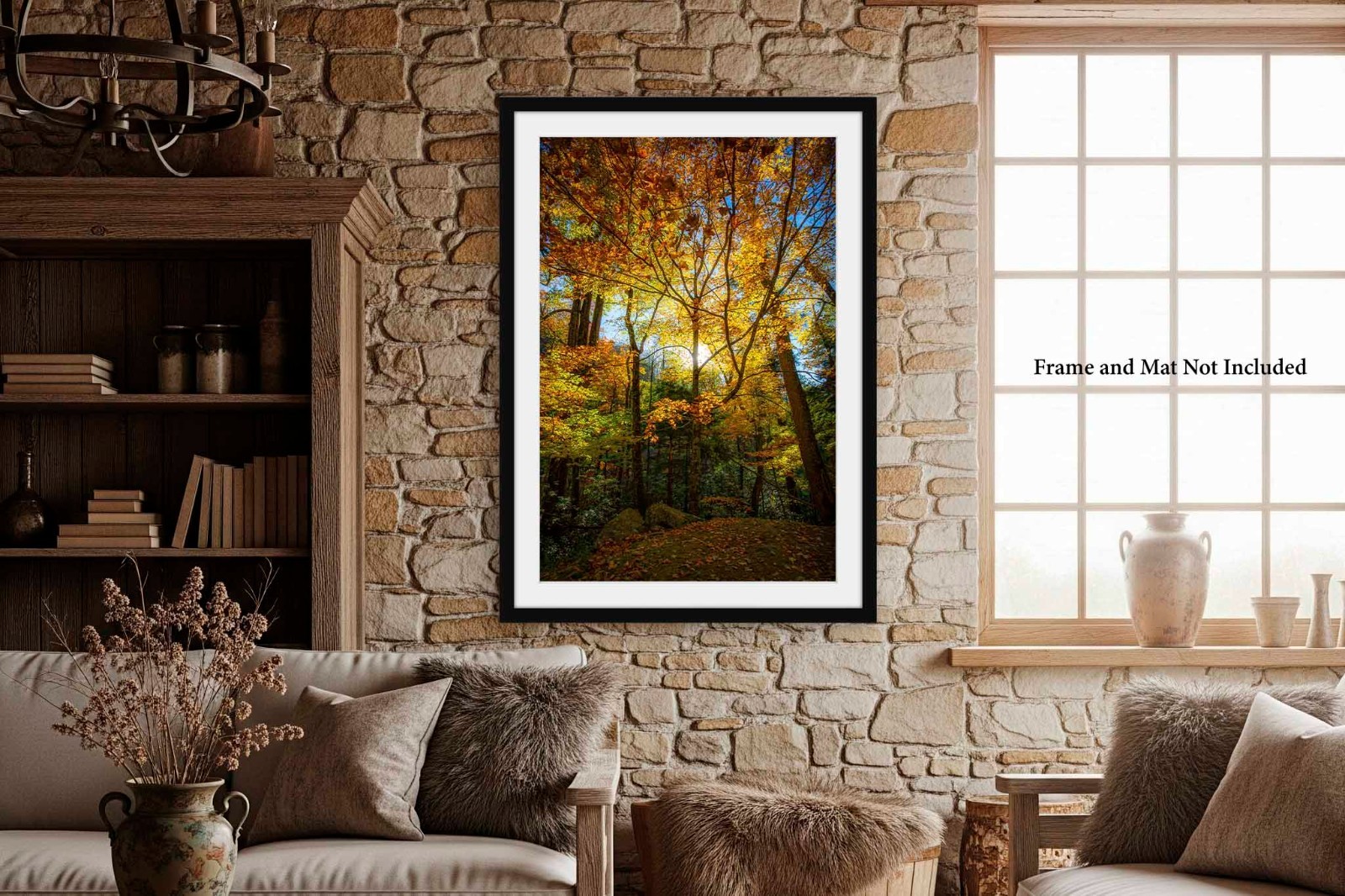 Great Smoky Mountains Tennessee Print – Picture Leaves in Sunlight on Autumn Day