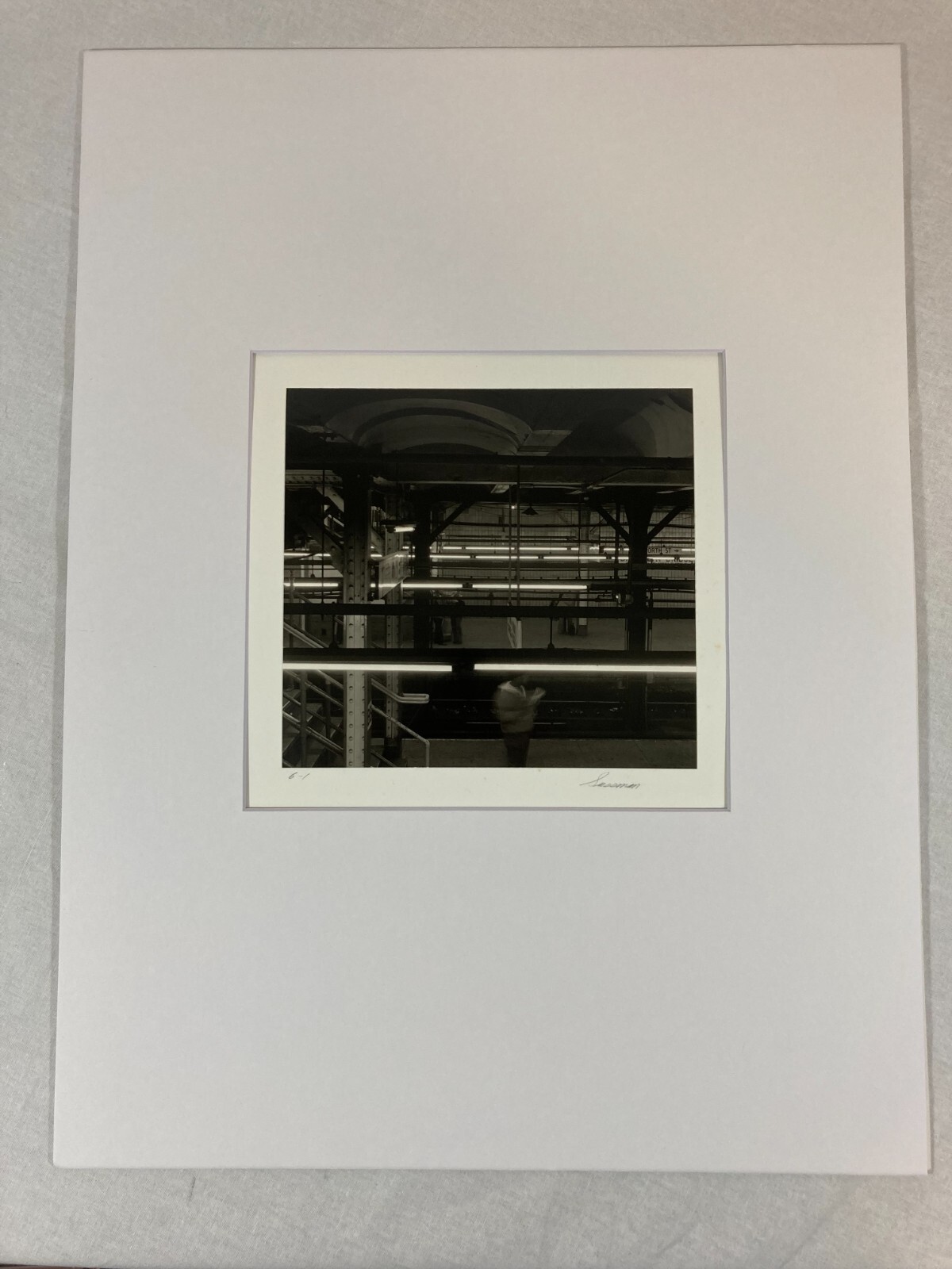 LEONARD SUSSMAN Signed NEW YORK CITY SUBWAY 1977 GELATIN SILVER PRINT & ETCHING
