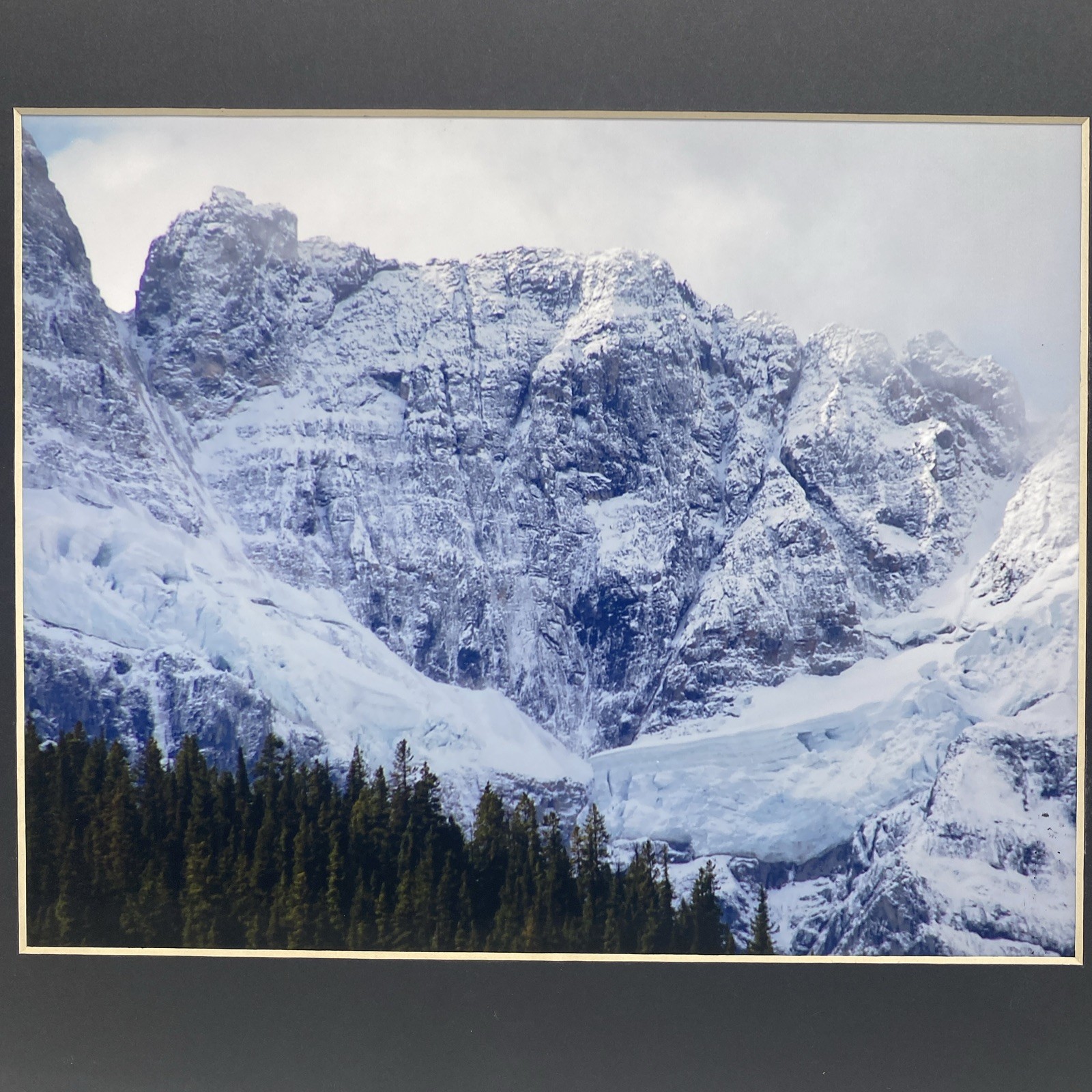 Matted Snowy Mountains Landscape Photo Print 11 X 14 Wall Art Gallery Decor