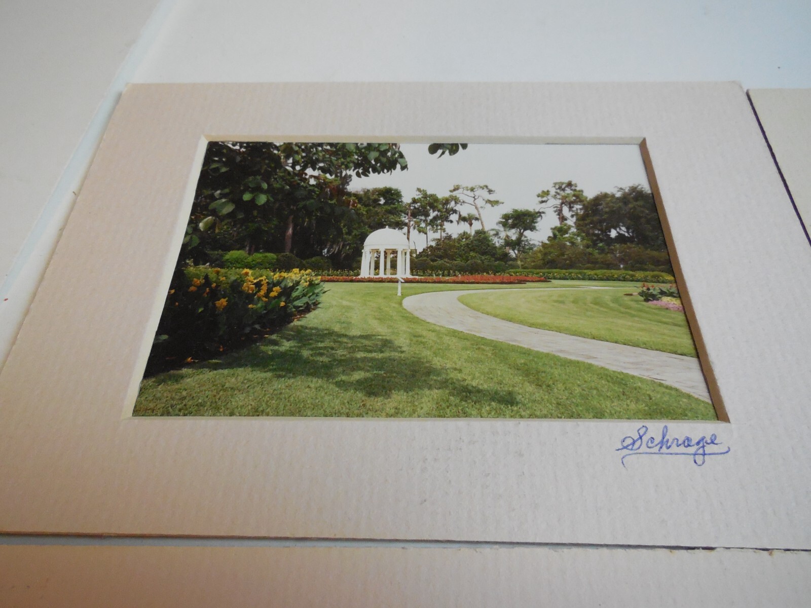 O6 Venice Florida set 4 Color Photograph Matted & Signed Water Tug Boat Schrage