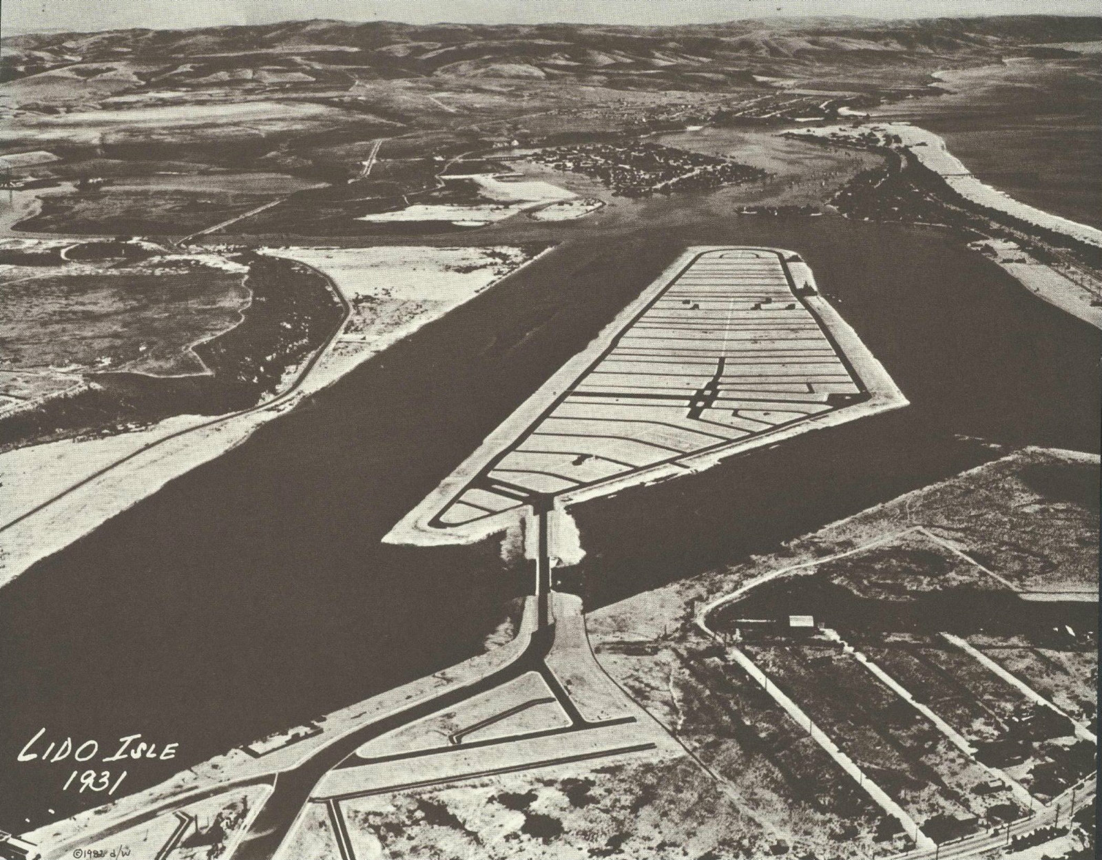NEWPORT BEACH Aerial View LIDO ISLE Circa 1931 Photo Print 968 11″ x 14″
